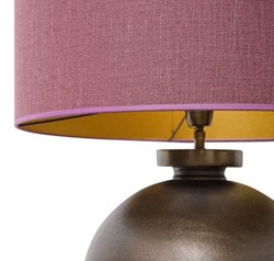 Casa Padrino lampe de table de luxe en bronze antique avec abat-jour rose vieux 50 x H. 93 cm - Hôtel Restaurant Meuble
