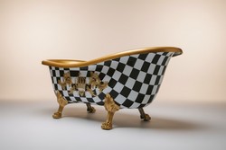 Pompöös by Casa Padrino luxury bath deluxe freestanding by Harald Glööckler black / gold / gold 1695mm with golden lion feet