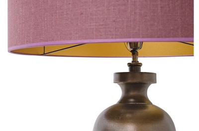 Casa Padrino Luxus Tischleuchte Antik Bronze / Altrosa 60 x H. 136 cm - Luxus Qualität