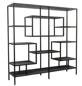 Casa Padrino diseño armario de la estantería negro 160 x 40 x H. 160 cm - Mueble de Sala de Estar de Lujo