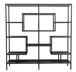 Casa Padrino diseño armario de la estantería negro 160 x 40 x H. 160 cm - Mueble de Sala de Estar de Lujo