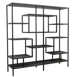 Casa Padrino diseño armario de la estantería negro 160 x 40 x H. 160 cm - Mueble de Sala de Estar de Lujo