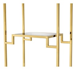 Casa Padrino armario de estantería dorado / negro 45,5 x 25,5 x H. 221 cm - Mueble de Sala de Estar de Lujo