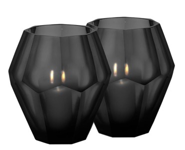 Casa Padrino set di supporto per tealight nero 17 x H. 16 cm - Qualità di Lusso