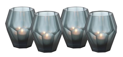 Casa Padrino set di supporto per tealight di 4 blu 8,5 x H. 10 cm - Qualità di Lusso