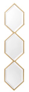 Casa Padrino Designer Wandspiegel Gold 25 x H. 110 cm - Luxus Wohnzimmer Spiegel