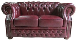 Casa Padrino canapé 2 places en cuir véritable de luxe rouge foncé 180 x 90 x H. 80 cm - Chesterfield Meubles Casa Padrino canapé 2 places en cuir véritable de luxe rouge foncé 180 x 90 x H. 80 cm - Chesterfield Meubles