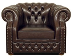 Casa Padrino poltrona in vera pelle marrone scuro 120 x 90 x H. 80 cm - Poltrona Chesterfield