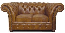Casa Padrino Chesterfield canapé 2 places en cuir véritable marron 170 x 90 x H. 80 cm - Mobilier de Salon de Luxe Casa Padrino Chesterfield canapé 2 places en cuir véritable marron 170 x 90 x H. 80 cm - Mobilier de Salon de Luxe