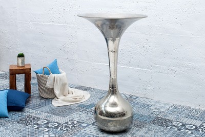 Casa Padrino Antik Stil Barock Blumenvase Raw Aluminium 90cm - Pflanzentopf - Hotel Dekoration - Blumengefäss Standvase