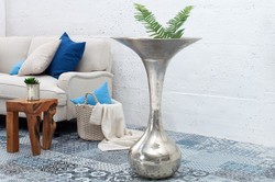 Vaso da fiori barocco stile antico di Casa Padrino in alluminio grezzo 90 cm - Vaso per piante - Decorazione hotel - Vaso portafiori con fiori Vaso da fiori barocco stile antico di Casa Padrino in alluminio grezzo 90 cm - Vaso per piante - Decorazione hotel - Vaso portafiori con fiori