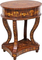 Casa Padrino Baroque side table with drawers Brown inlaid 60 x 50 x H75 cm - Antique style side table Casa Padrino Baroque side table with drawers Brown inlaid 60 x 50 x H75 cm - Antique style side table