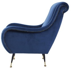 Casa Padrino poltrona di lusso da salotto hotel blu 80 x 90 x H. 88 cm - Arredo Hotel