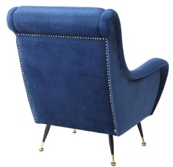 Casa Padrino poltrona di lusso da salotto hotel blu 80 x 90 x H. 88 cm - Arredo Hotel