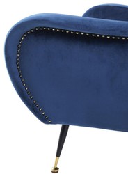 Casa Padrino poltrona di lusso da salotto hotel blu 80 x 90 x H. 88 cm - Arredo Hotel