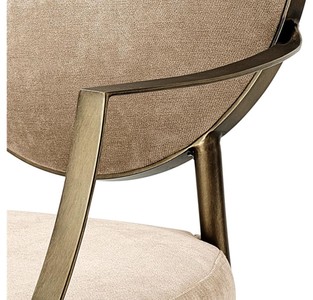 Casa Padrino Luxus Esszimmerstuhl mit Armlehnen Greige / Bronze 60,5 x 60 x H. 91 cm - Limited Edition