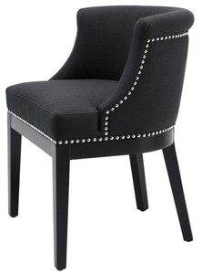 Casa Padrino Luxus Esszimmerstuhl Schwarz 59 x 56 x H. 80 cm - Restaurant Möbel