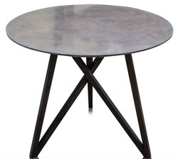 Casa Padrino luxury dining table with mineral coated table top 90 x H. 76 cm - Designer Dining Room Furniture