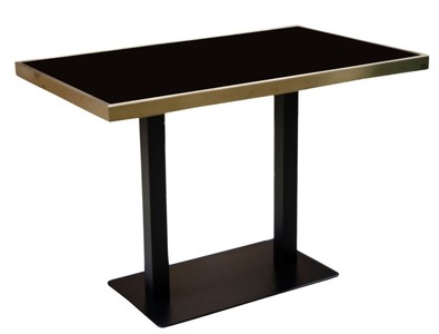Casa Padrino Luxus Esstisch Schwarz / Gold 110 x 70 x H. 76 cm - Esszimmermöbel