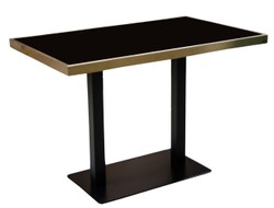 Casa Padrino tavolo da pranzo di lusso nero / oro 110 x 70 x H. 76 cm - Mobili per Sala da Pranzo