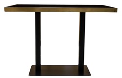 Casa Padrino tavolo da pranzo di lusso nero / oro 110 x 70 x H. 76 cm - Mobili per Sala da Pranzo
