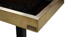 Casa Padrino tavolo da pranzo di lusso nero / oro 110 x 70 x H. 76 cm - Mobili per Sala da Pranzo