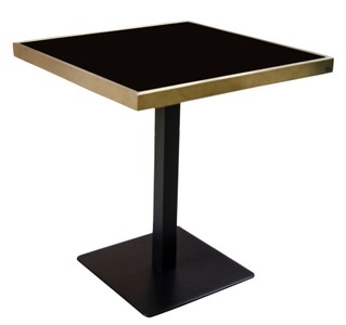 Casa Padrino Luxus Esstisch Schwarz / Gold 70 x 70 x H. 76 cm - Esszimmermöbel