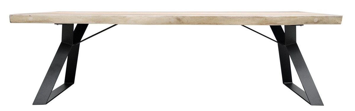 Casa Padrino Luxus Esstisch Naturfarben / Schwarz - Luxus Kollektion