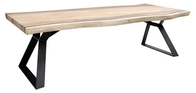 Casa Padrino Luxus Esstisch Naturfarben / Schwarz - Luxus Kollektion