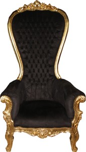 Casa Padrino Baroque Throne Armchair Majestic Mod1 Black / Gold - Giant Armchair - Throne Chair Casa Padrino Baroque Throne Armchair Majestic Mod1 Black / Gold - Giant Armchair - Throne Chair