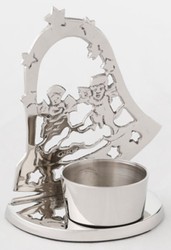 Casa Padrino Luxury Tealight Holder Silver made of Nickel-Plated Brass 9 x 9 x H. 11 cm