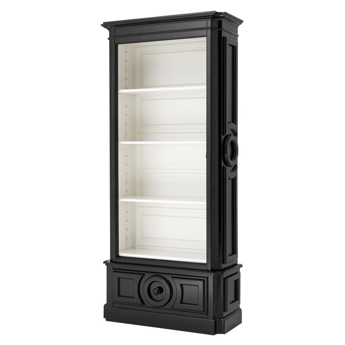 Casa Padrino Luxury Books Cabinet Black Solid Wood Living Room Cabinet Art Nouveau Rococo Showcase Store Interior Casa Padrino Luxury Books Cabinet Black Solid Wood Living Room Cabinet Art Nouveau Rococo Showcase Store Interior
