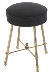 Casa Padrino taburete de lujo latón antiguo / negro 33,5 x H. 48 cm - Muebles Para Hoteles