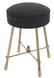 Casa Padrino taburete de lujo latón antiguo / negro 33,5 x H. 48 cm - Muebles Para Hoteles
