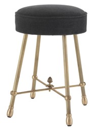 Casa Padrino taburete de lujo latón antiguo / negro 33,5 x H. 48 cm - Muebles Para Hoteles