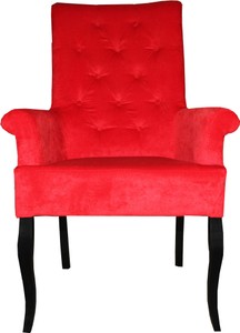 Casa Padrino Neo Barock Armlehn Stuhl Armlehner Rot Schwarz Esszimmer Stuhl mit Armlehnen Armrest Chair Red Black Baroque