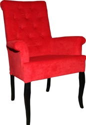Casa Padrino chaise à manger de luxe rouge / noir avec accoudoirs - Mobilier baroque - Meubles restaurant de restauration