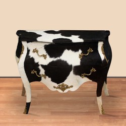 Casa Padrino baroque peau de vache commode noir / blanc 100 x 50 x H. 80 cm - Meubles de Style Antique Casa Padrino baroque peau de vache commode noir / blanc 100 x 50 x H. 80 cm - Meubles de Style Antique