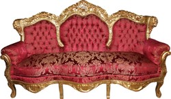 Casa Padrino Canapé 3 places Baroque Lord motif Baroque Bordeaux / Or - Canapé Lounge de luxe 211 x 130 x 85 cm Casa Padrino Canapé 3 places Baroque Lord motif Baroque Bordeaux / Or - Canapé Lounge de luxe 211 x 130 x 85 cm
