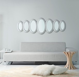 Casa Padrino luxury designer mirror high gloss white 195 x H. 67 cm - Hotel Collection