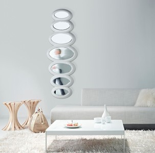 Casa Padrino Luxus Designer Spiegel Hochglanzweiß 195 x H. 67 cm - Hotel Kollektion