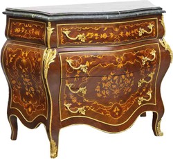 Casa Padrino Cassettiera in stile barocco con 4 cassetti e piano in marmo in marrone / oro / nero, 110 x 50 x H. 90 cm Casa Padrino Cassettiera in stile barocco con 4 cassetti e piano in marmo in marrone / oro / nero, 110 x 50 x H. 90 cm