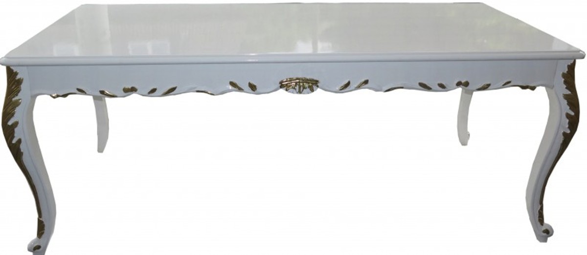 Casa Padrino Barock Esstisch Tisch Baroque Dining Table White Gold Weiß Furniture Interior Möbel Casa Padrino Barock Esstisch Tisch Baroque Dining Table White Gold Weiß Furniture Interior Möbel