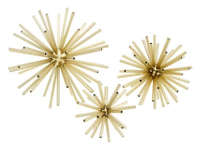 Casa Padrino Luxury Designer Deco Set of 3 Brass - Living Room Decoration