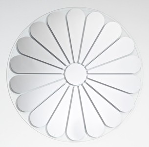 Casa Padrino Luxus Wandspiegel mit Blumenmotiv Ø 105 cm - Designer Spiegel