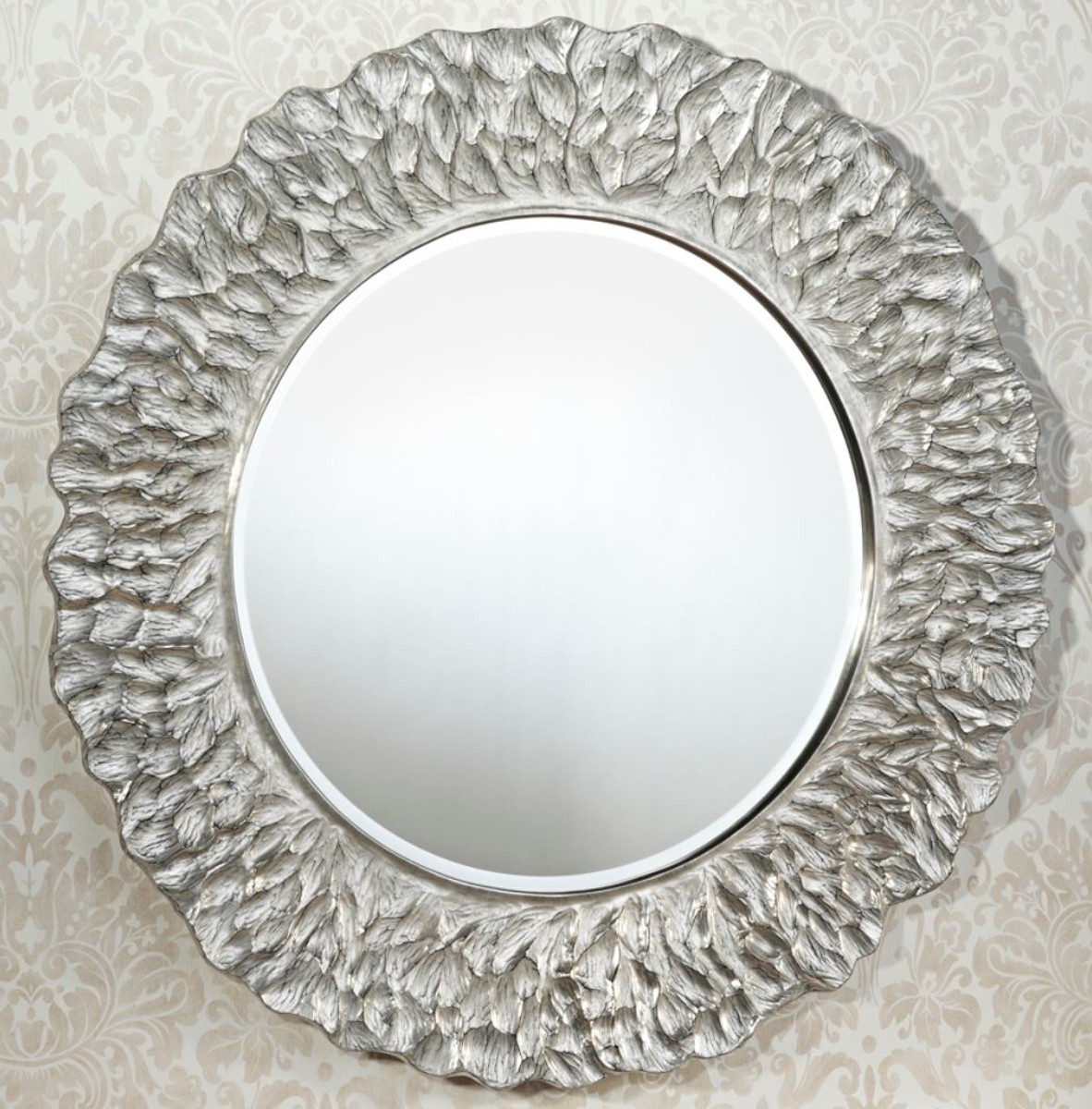 Casa Padrino Hôtel / Restaurant Miroir Argent Ø 110 cm - Qualité Luxe Casa Padrino Hôtel / Restaurant Miroir Argent Ø 110 cm - Qualité Luxe