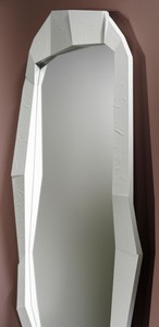 Casa Padrino Designer Wandspiegel Weiß 92 x H. 127 cm - Designer Spiegel