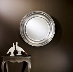 Casa Padrino luxury living room mirror silver Ø 102 cm - Living Room Wall Mirror Casa Padrino luxury living room mirror silver Ø 102 cm - Living Room Wall Mirror