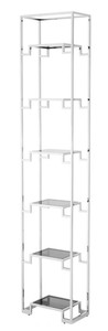Casa Padrino armario de estantería plata / negro 45,5 x 25,5 x H. 221 cm - Mueble de Sala de Estar de Lujo
