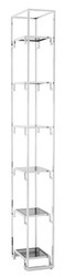 Casa Padrino armario de estantería plata / negro 45,5 x 25,5 x H. 221 cm - Mueble de Sala de Estar de Lujo